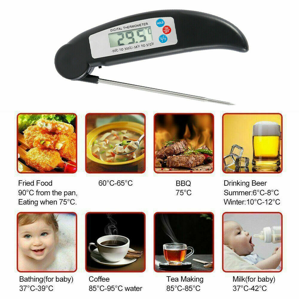 Instant-Read Meat Thermometer Digital Electronic Food Temp