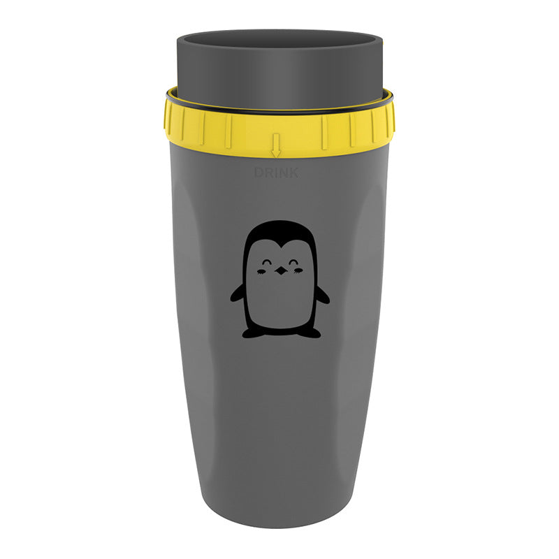 Sip on the go with our flip-up travel mug, now with a spill-resistant gasket!