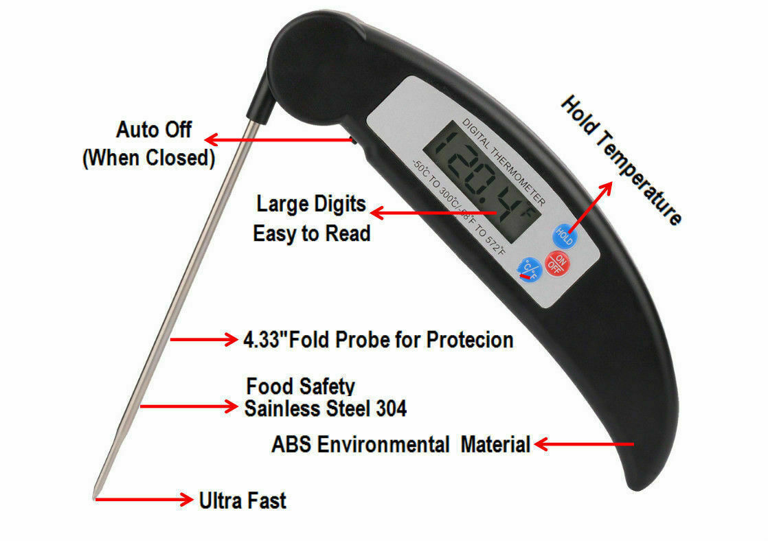 Instant-Read Meat Thermometer Digital Electronic Food Temp