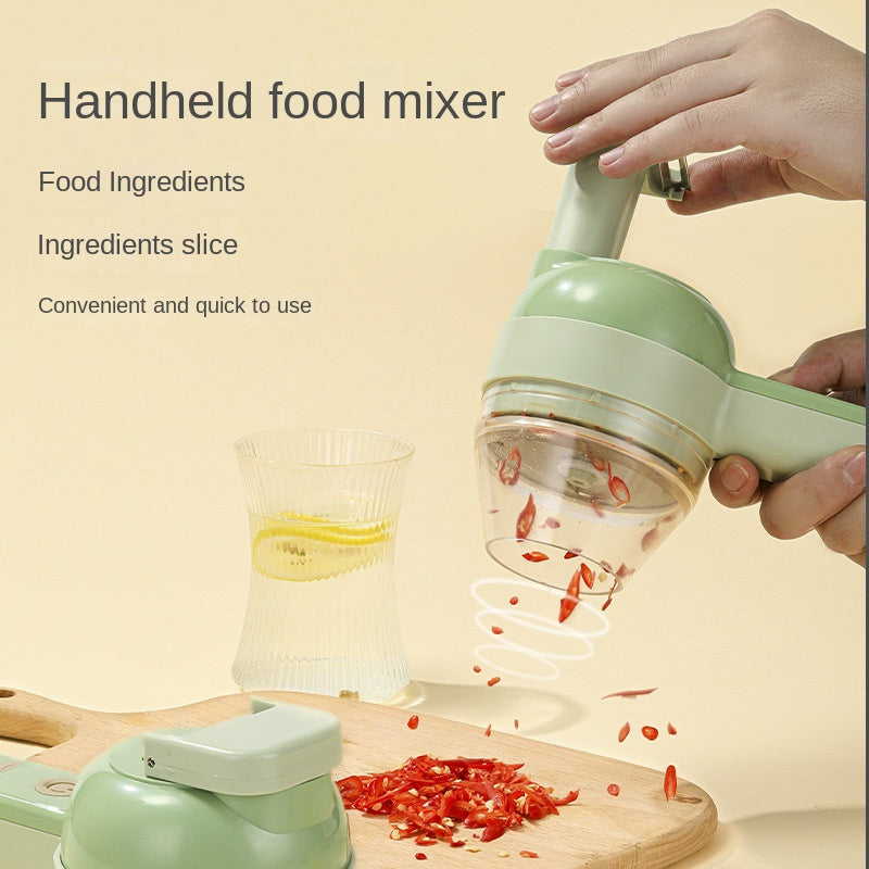 Handheld Electric Vegetable Cutter Set  Stainless Steel Blade