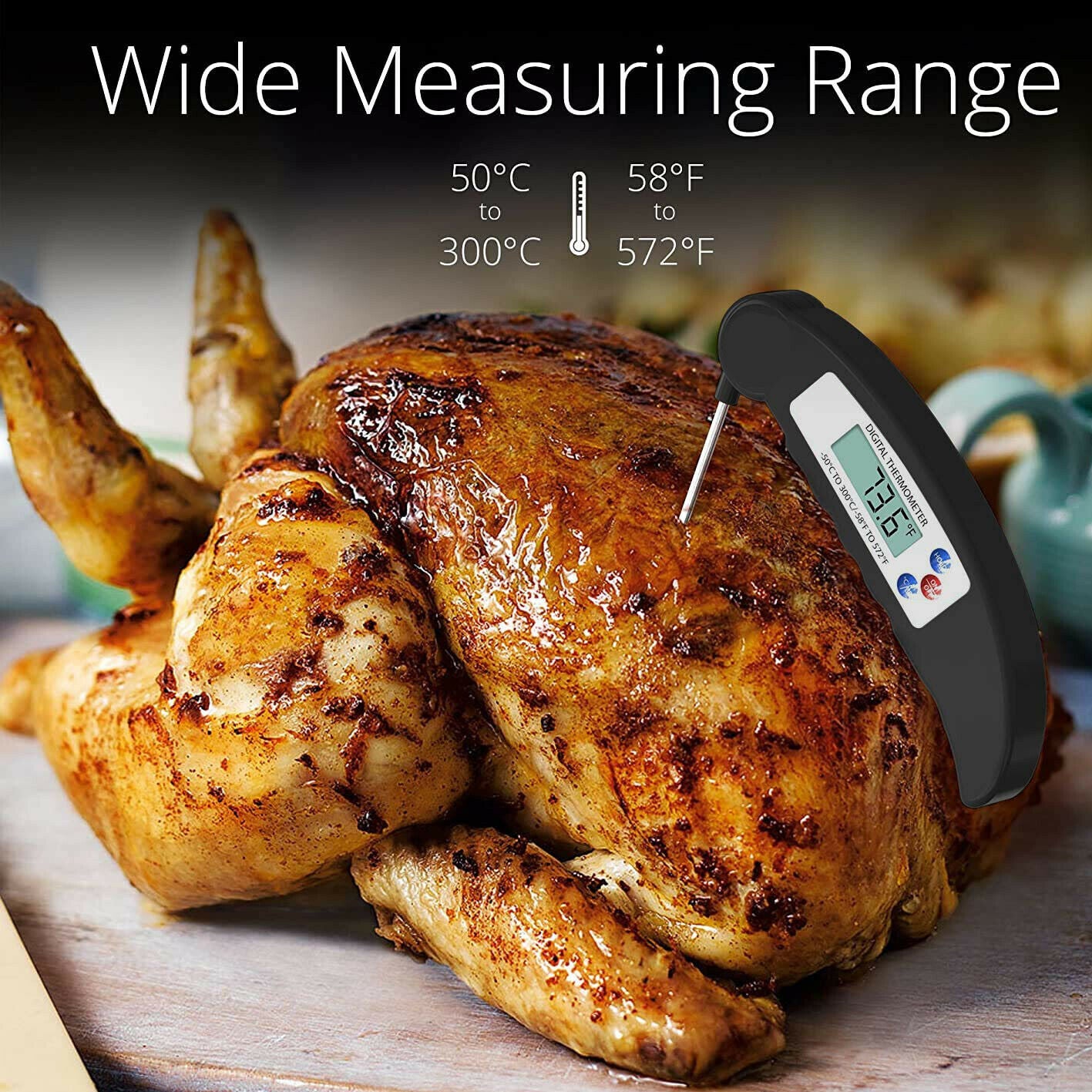 Instant-Read Meat Thermometer Digital Electronic Food Temp