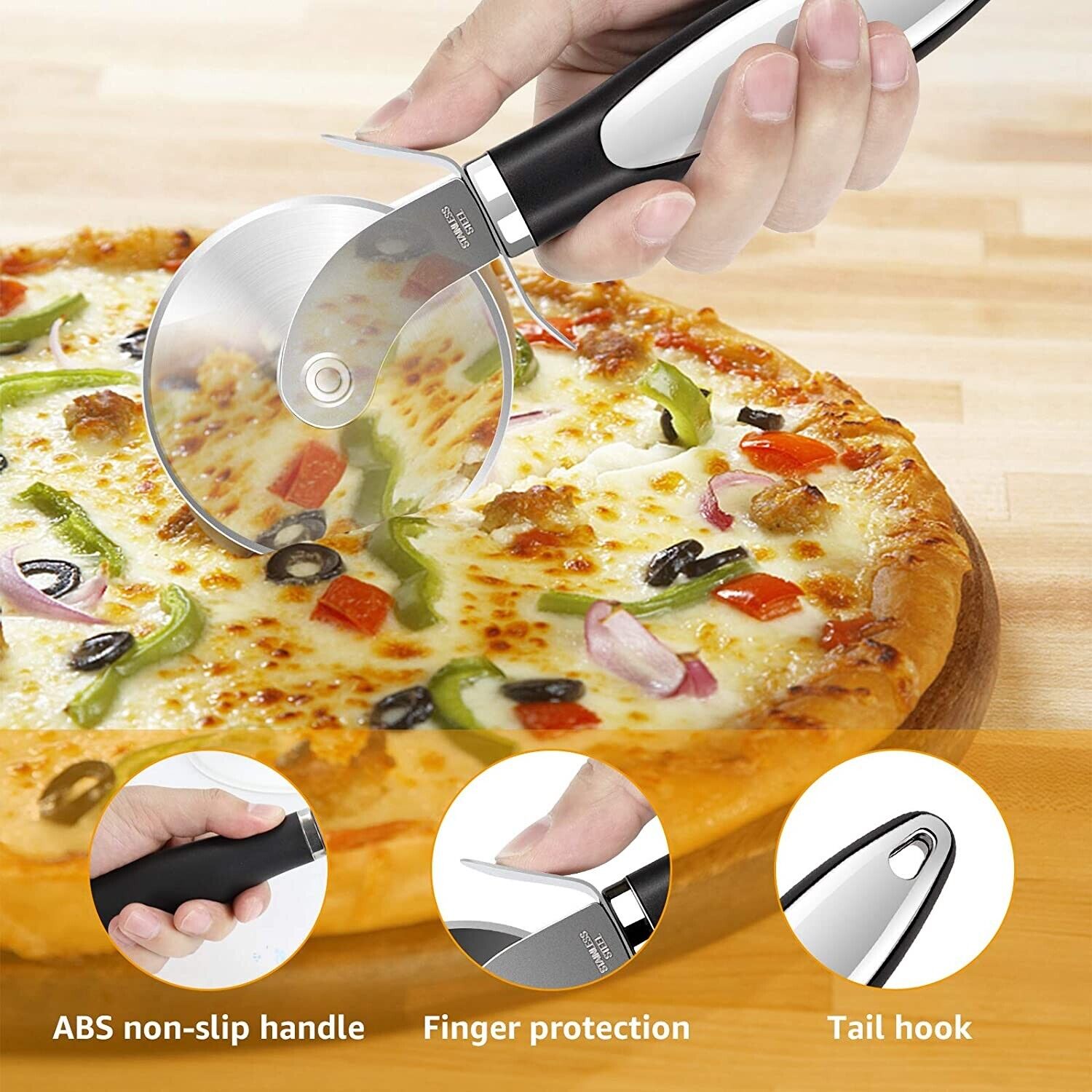 Pizza Cutter Wheel Kitchen Pizza Slicer Cutting Tool Stainless Steel