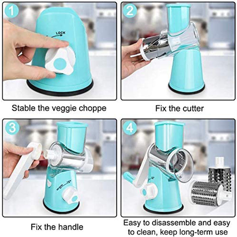 Vegetable Slicer Vertical Vegetable Cutter Rotary Grater Slicer For Fruit Nuts