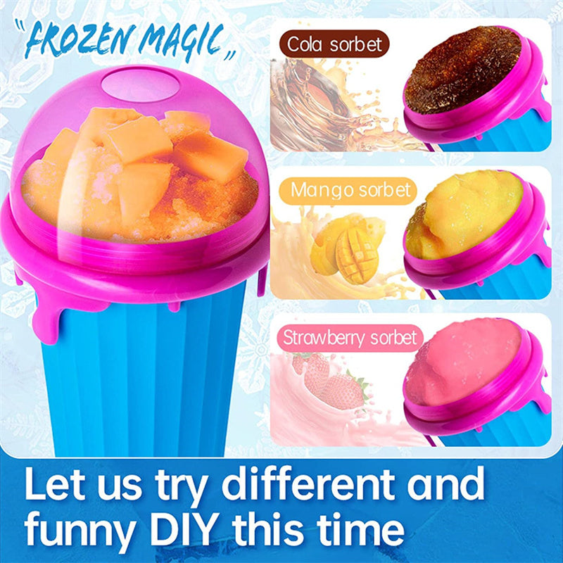 500ml Slushy Cup Summer Squeeze Homemade Juice Water Bottle Quick-Frozen Smoothie Sand Cup Fast Cooling Magic Ice Cream