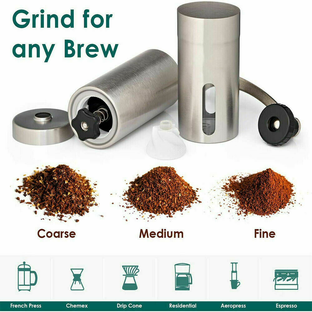 Coffee Grinder Stainless Steel with Ceramic Burr Bean Mill