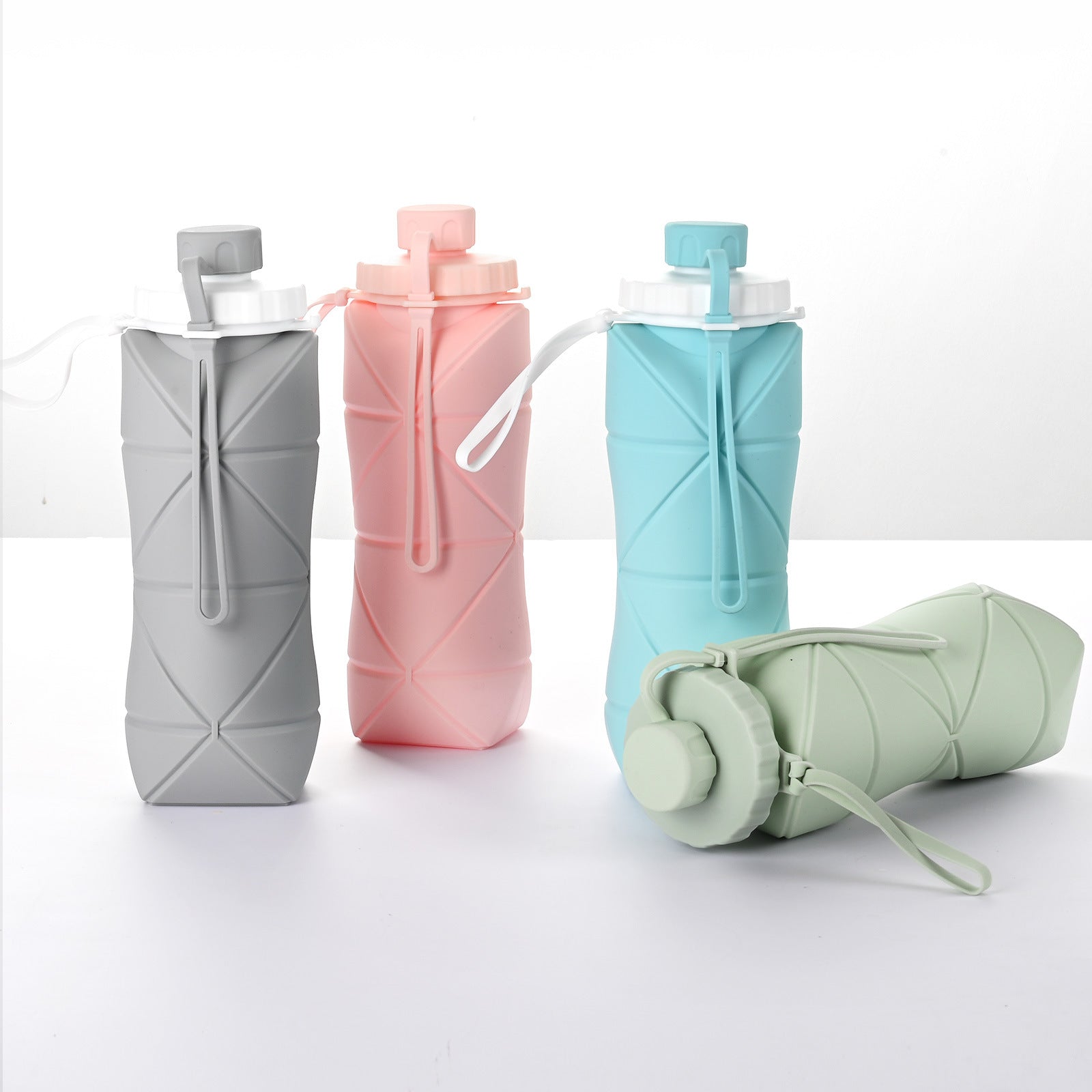 600 ml Folding Silicone Water Bottle Sports Water Bottle Outdoor Travel Portable Water Cup